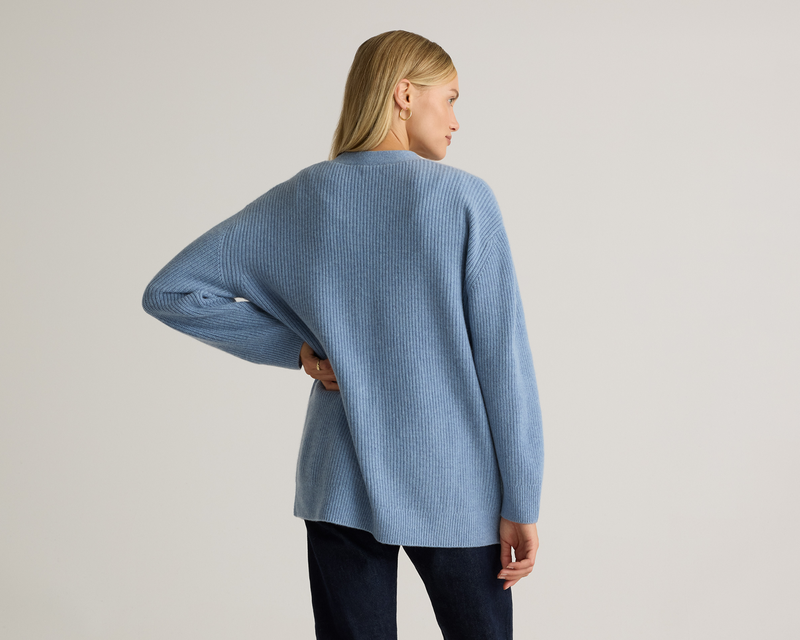 Mongolian Cashmere Oversized Boyfriend Cardigan Sweater