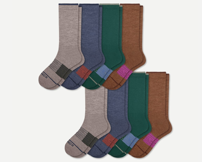 Men's Merino Wool Blend Calf Sock 8-Pack