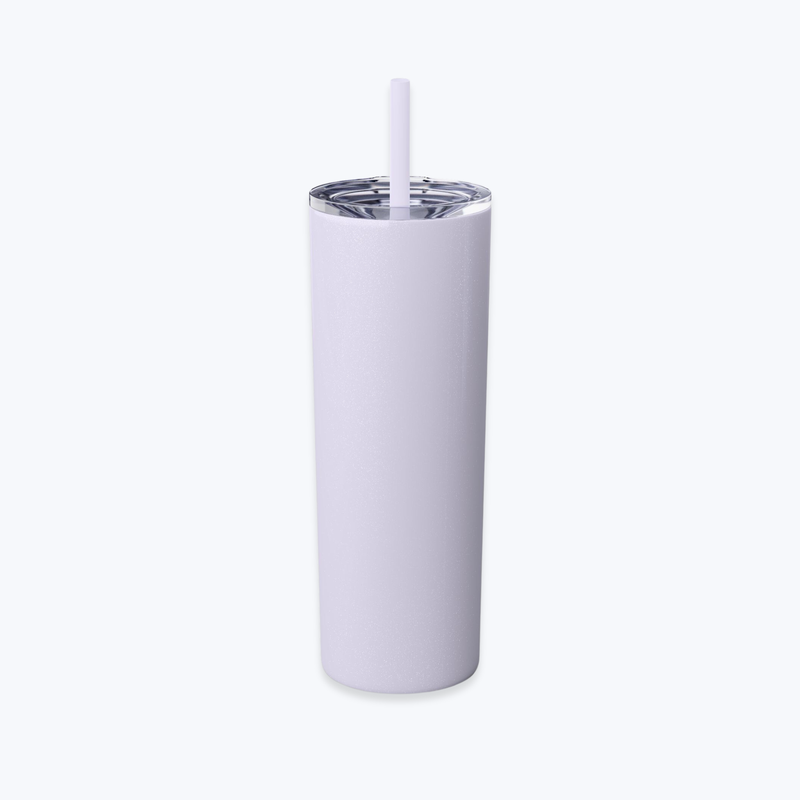Skinny Tumbler with Straw in Glossy Finish, 20oz