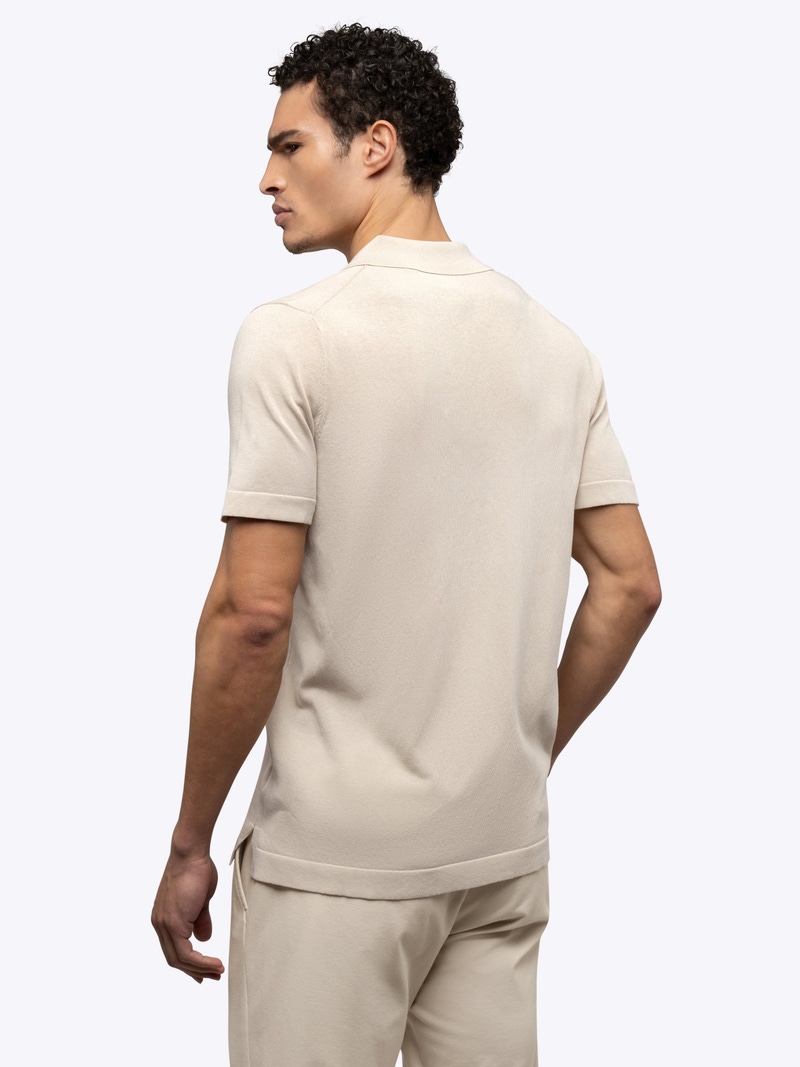 Men's Riviera Knit Button Up, Sand Dune