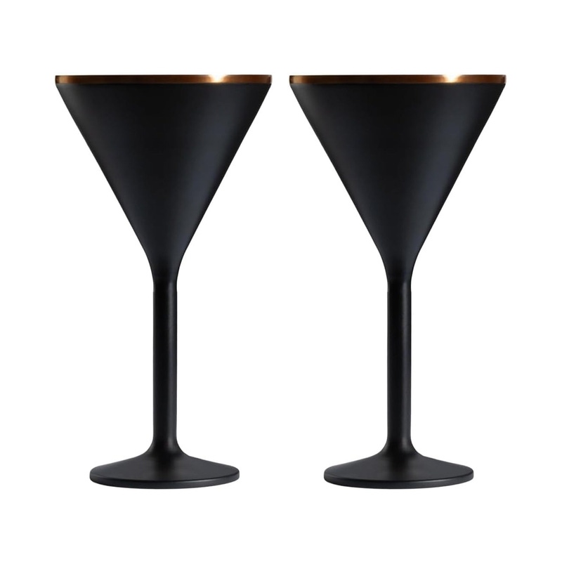 Stainless Steel Stemmed Martini Glass, Set of 2