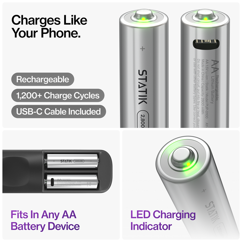 Rechargeable AA Battery 4-Pack