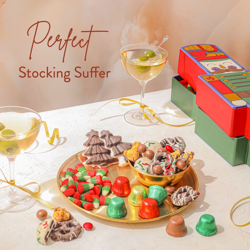 Festive Nutcracker Tin with Holiday Candy & Chocolate Assortment