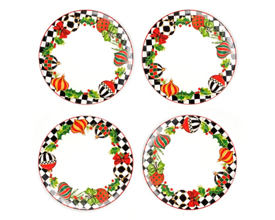 Deck The Halls Dinner Plates, Set of 4
