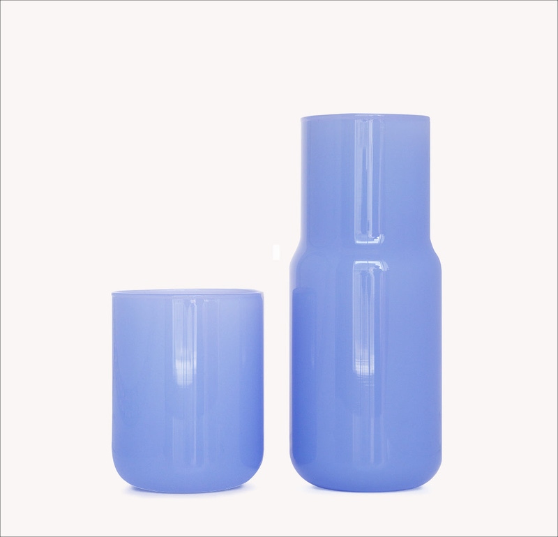 Tinted Glass Stackable Carafe and Glass Set