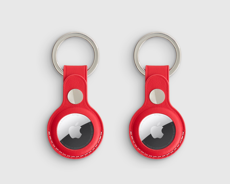 Nappa Leather AirTag Key Ring, 2 Pack