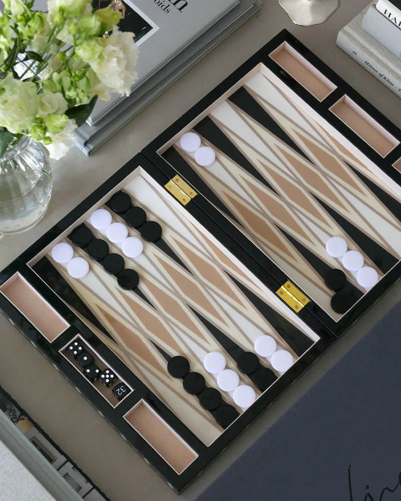 Lacquered Backgammon Set