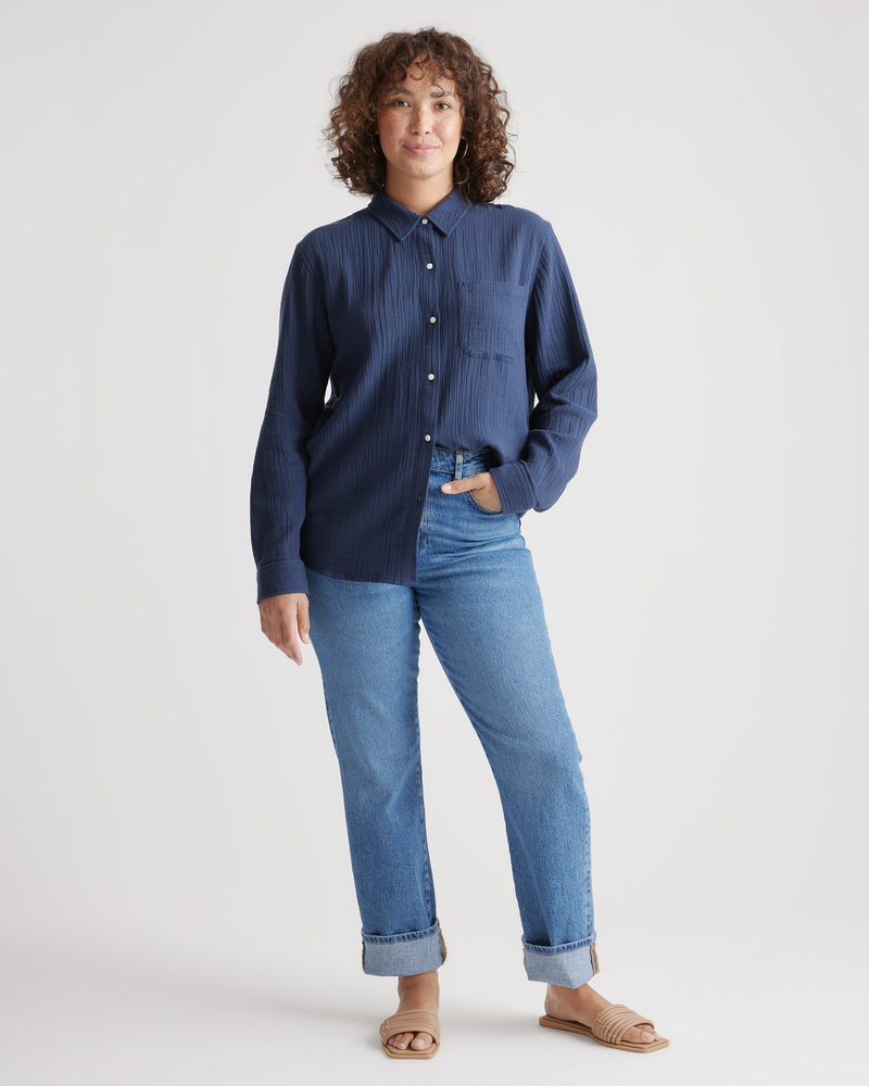 100% Organic Cotton Gauze Long Sleeve Shirt