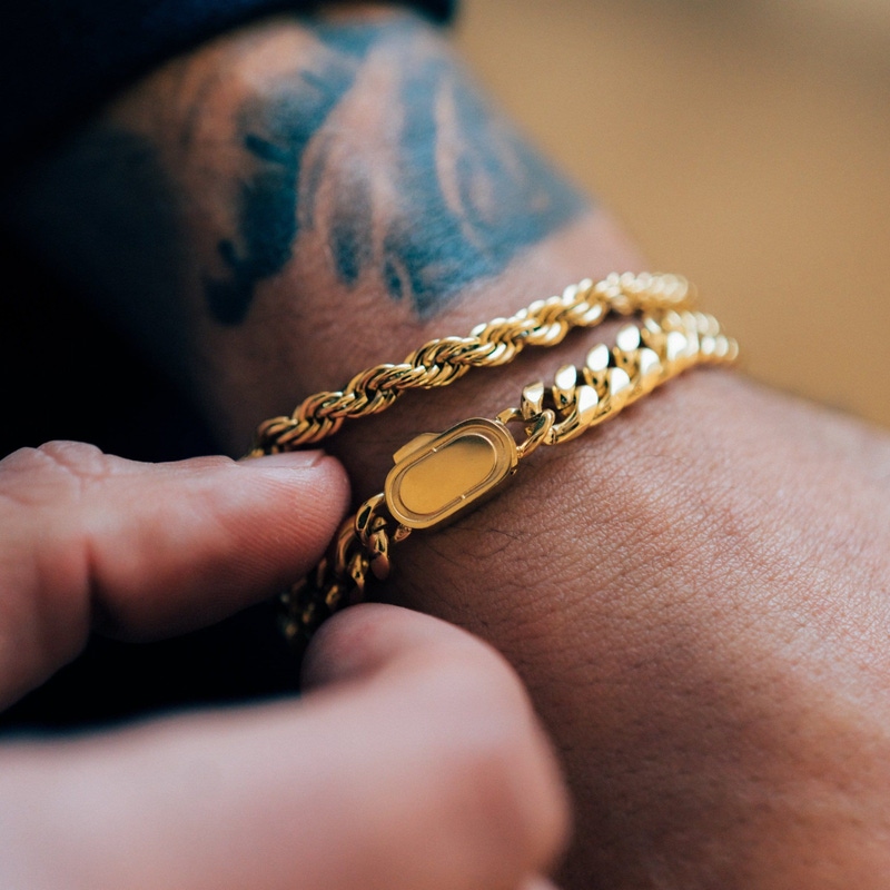 18K Gold Cuban Bracelet 8mm