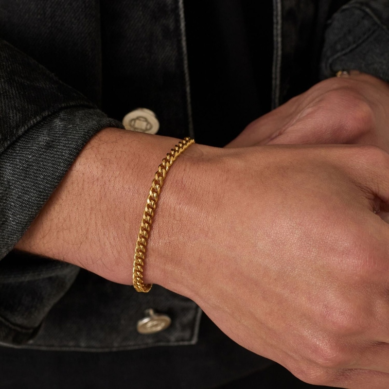 18K Gold Cuban Bracelet 4mm