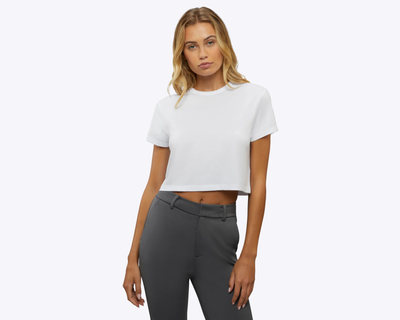 Women's Cropped Almost Friday Tee, White