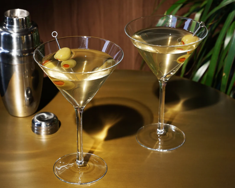 Crystal Martini Glasses, Set of 2