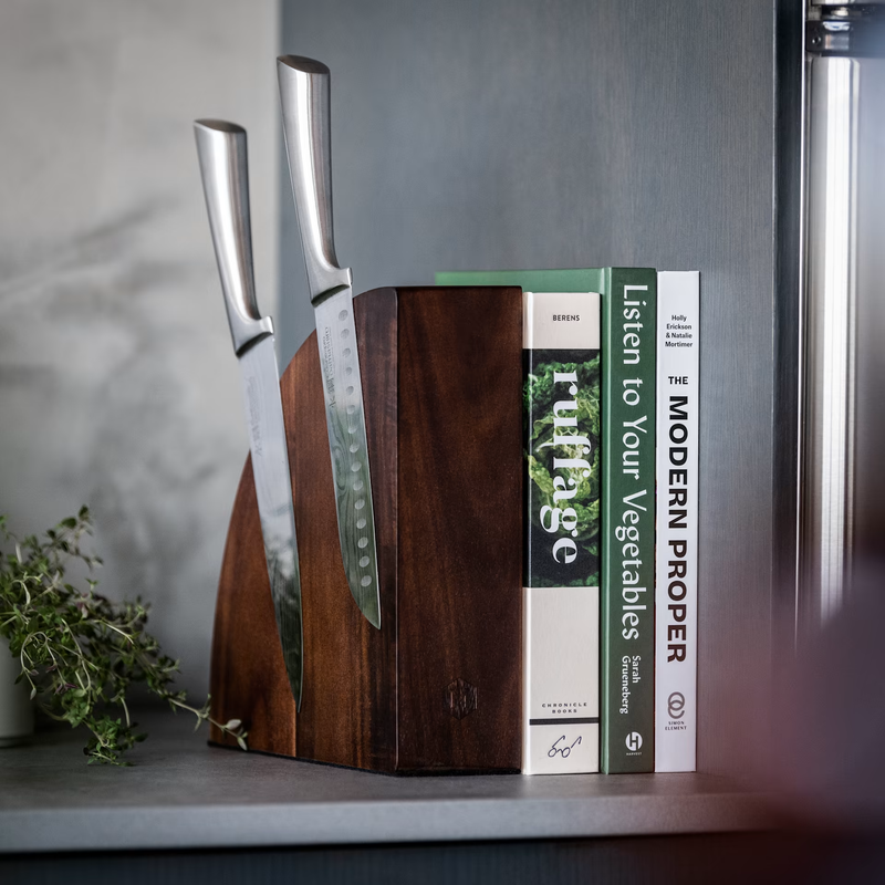 Magnetic Acacia Wood Knife Block