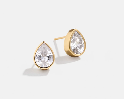 Donna 18K Gold Bezel Earrings
