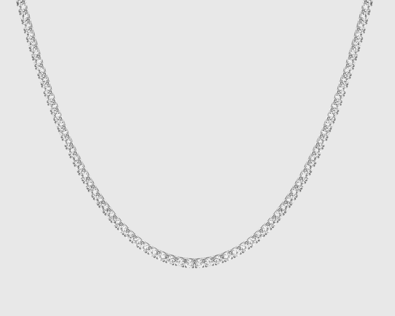 Unbreakable Lab Grown White Sapphire Tennis Necklace