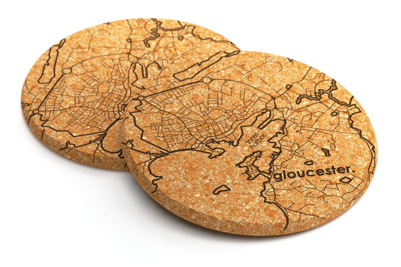 Well Told hometown map etched coasters - personalized gift - $17