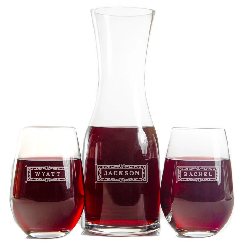 Personalized Wine Decanter and Glass Set 