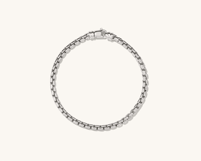 Men's Sterling Silver Round Box Chain Bracelet