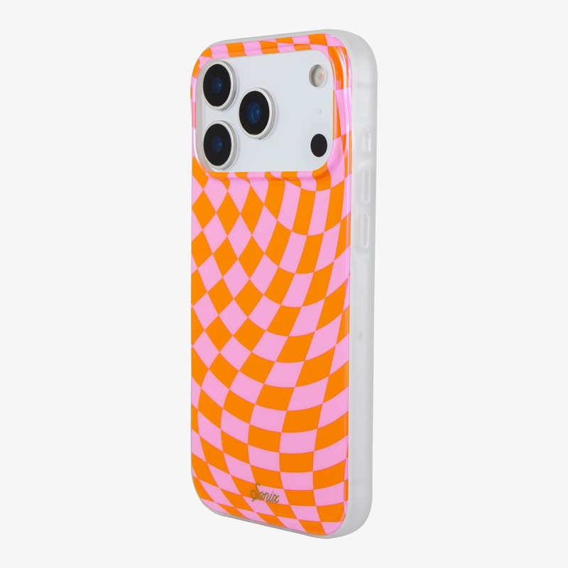 Checkmate Pink & Orange MagSafe® Compatible iPhone Case