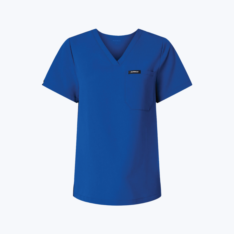 Jaanuu Women's Rhena Essential 1-Pocket Scrub V-Neck Top