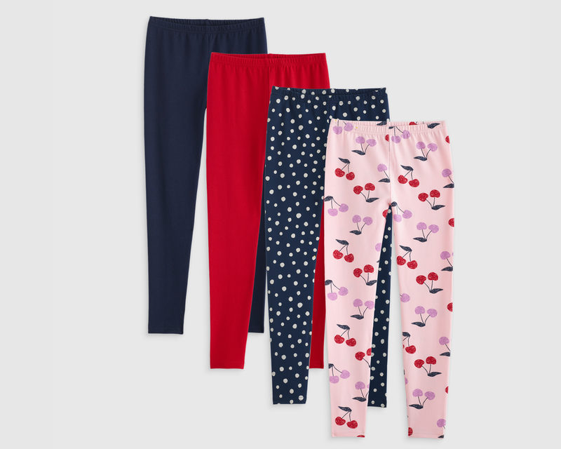 Kids Organic Cotton Leggings 4-Pack
