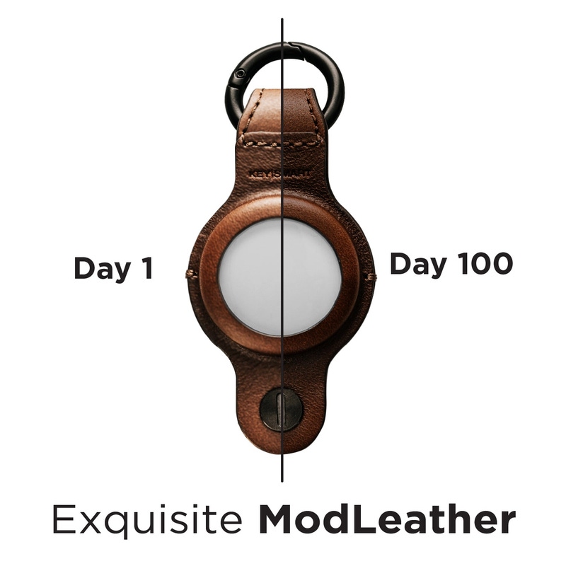 KeySmart AirTag Keyring, Genuine Leather