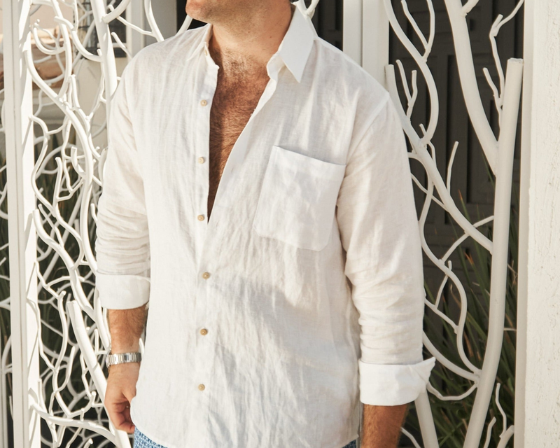 The Casa Blanca White Linen Long Sleeve Shirt