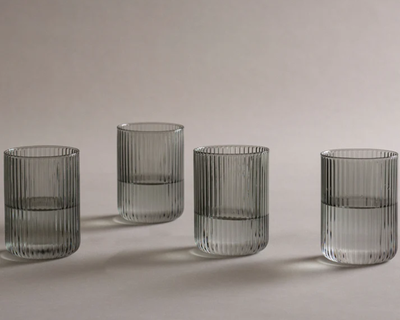 Ribbed Glass Tumbler Set of 4