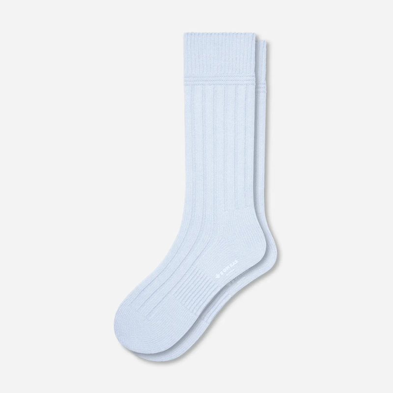 Women's Merino Wool Cashmere Blend Rib Calf Socks
