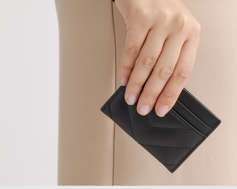 Italian Leather Quilted Card Case