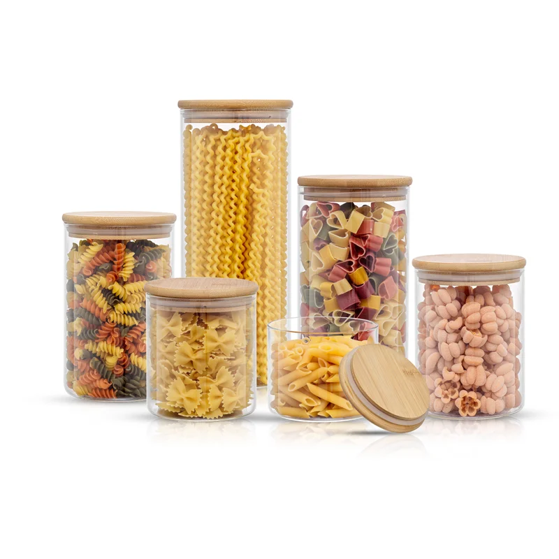 Storage Jars with Airtight Lids, Set of 6