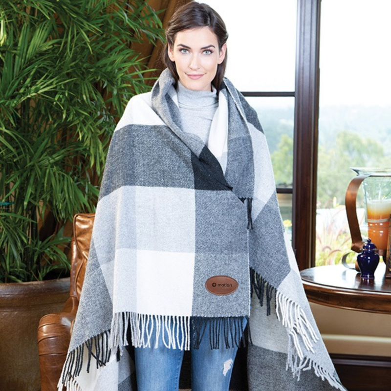 Branded Yorkshire Plaid Wool Blanket