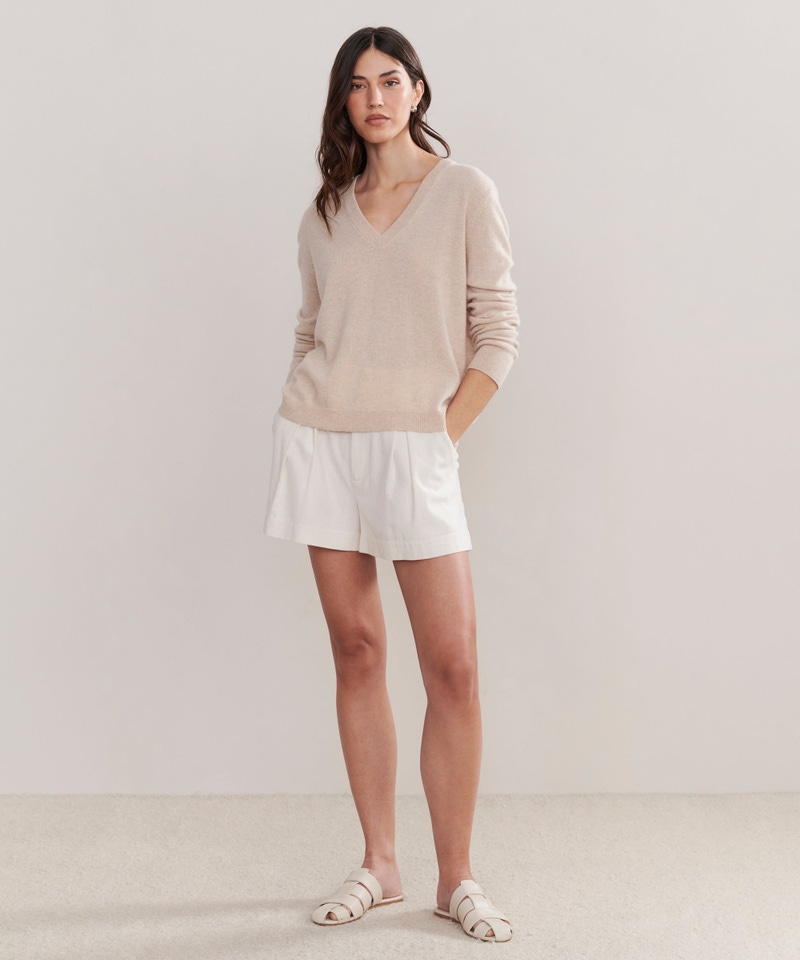 Flynn Cashmere Sweater, Oatmeal