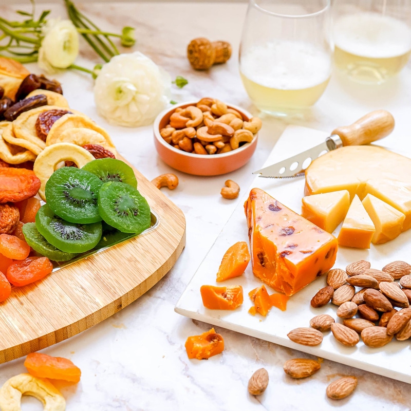 Cheese, Fruit & Nut Gift Basket in Wooden Tray