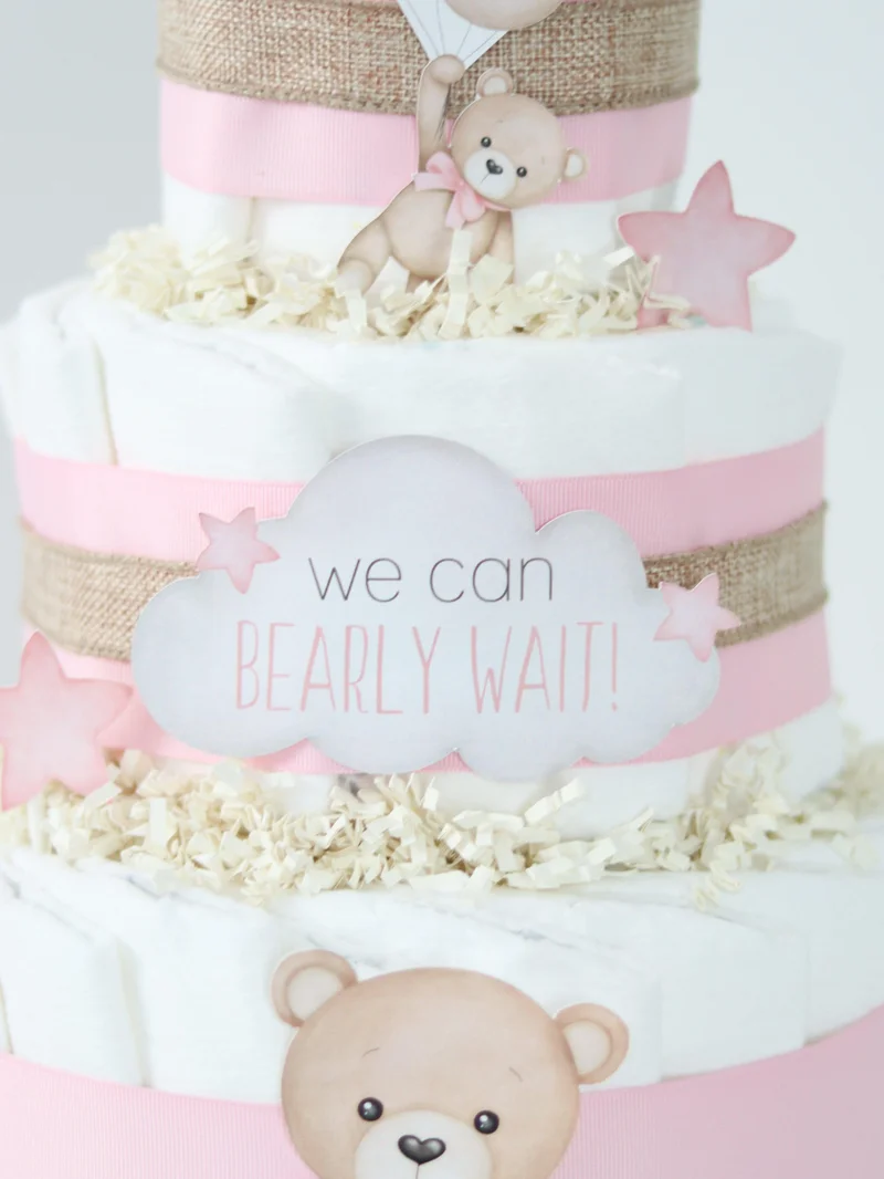 Pink Diaper Cake 