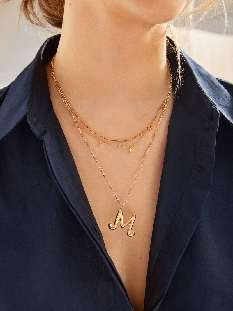 Bubble Script Initial Necklace
