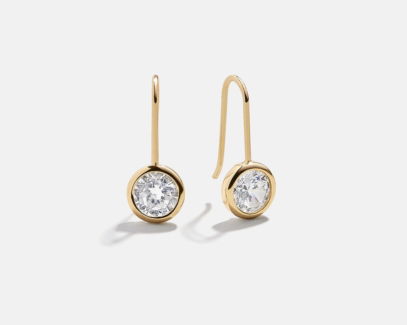 Fallon 18K Gold Bezel Earrings