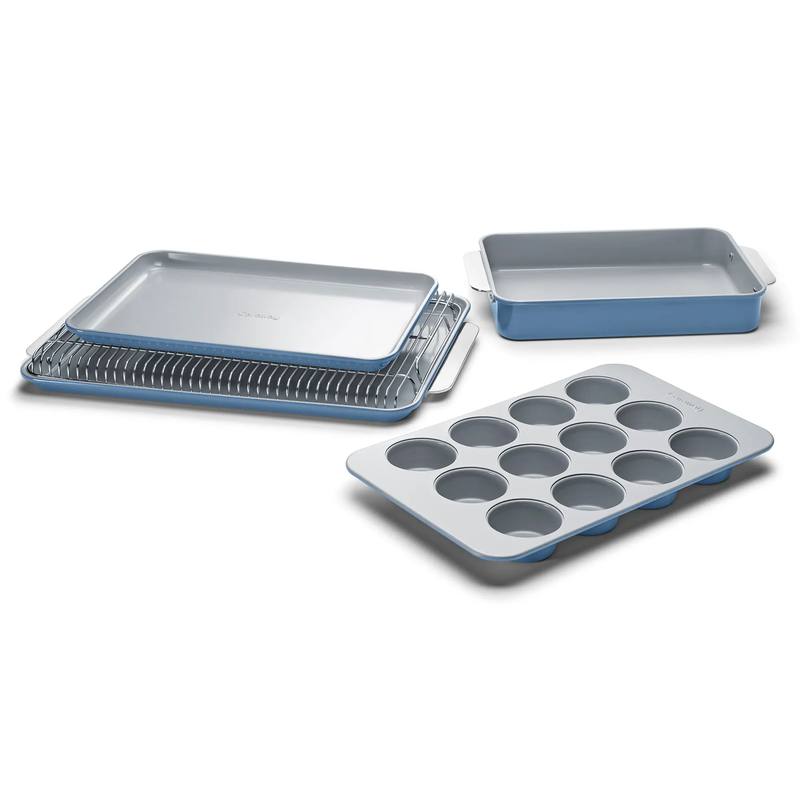 Non-Stick Ceramic Half Bakeware Set with Storage
