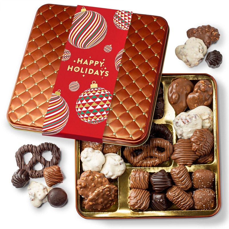Happy Holidays Chocolate Assortment Gift Tin