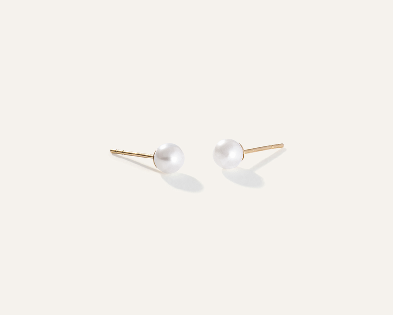 14K Gold Freshwater Cultured Pearl Studs