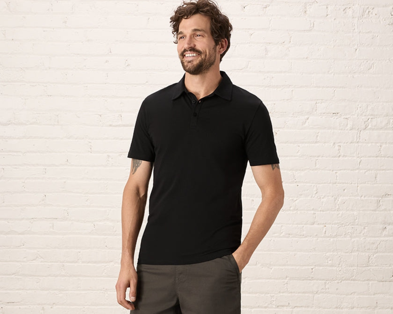 Men's Organic Luxe Essential Slim Polo, Black