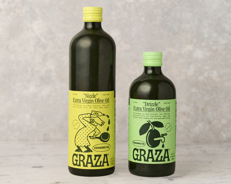 The Duo Drizzle & Sizzle Set, Glass Bottles