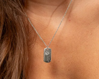 Sterling Silver Birth Flower Pendant