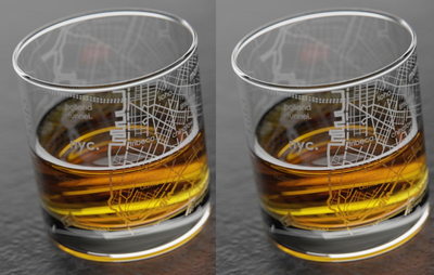 Home Town Maps Rocks Glass, 2 Pack