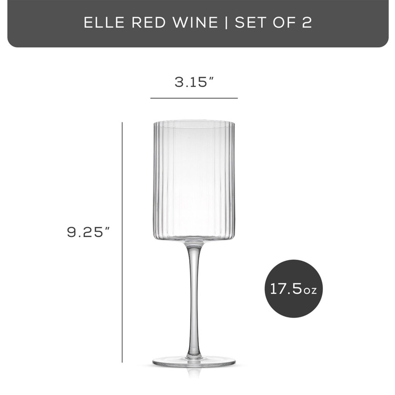 Elle Fluted Red Wine Glasses