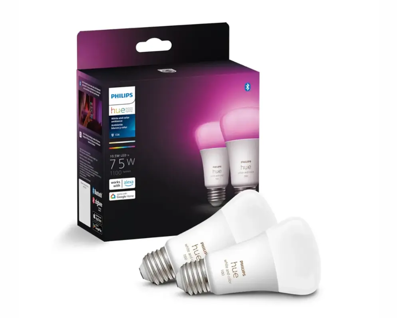 Hue A19 Color 75W Smart LED Bulb 2-Pack