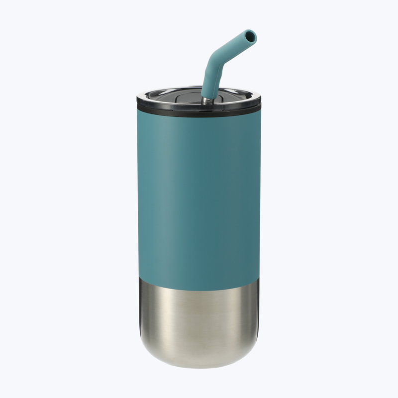 Branded Lagom Insulated 16oz Stainless Steel Tumbler with Straw