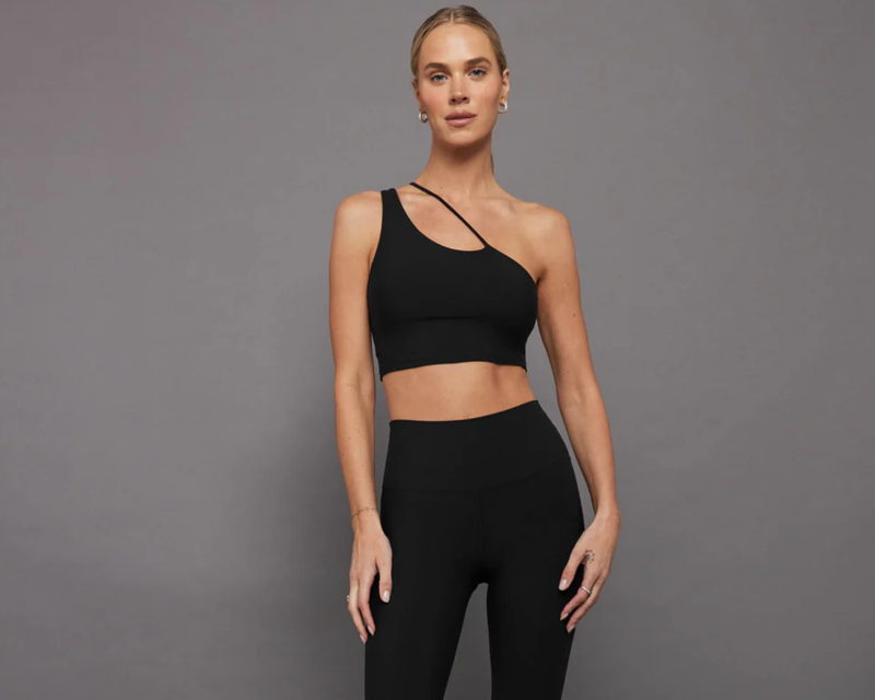 One Shoulder Convertible Bra Top in Melt, Black