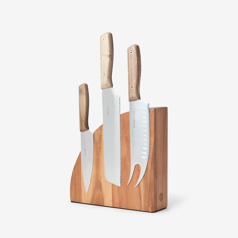 Magnetic Acacia Wood Knife Block