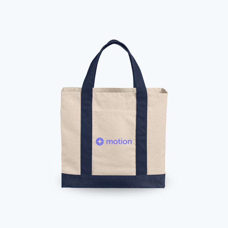 Branded Cotton Canvas Two-Tone Tote